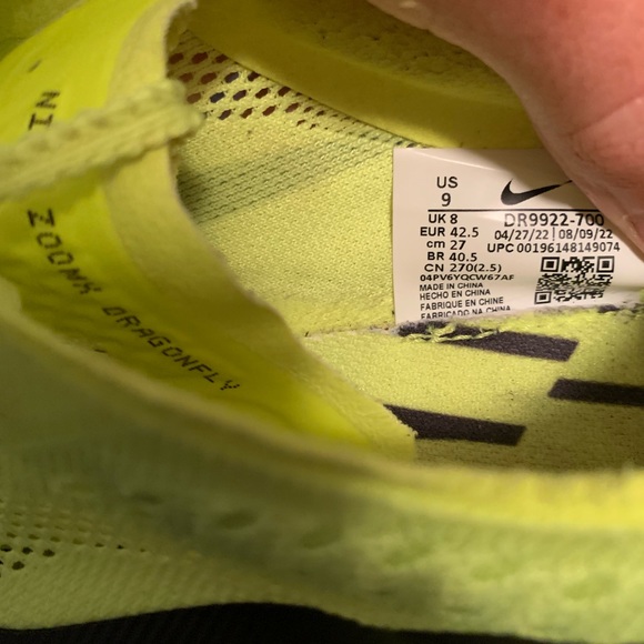 Size 9 - Nike ZoomX Dragonfly Volt Mint Foam - Picture 5 of 9